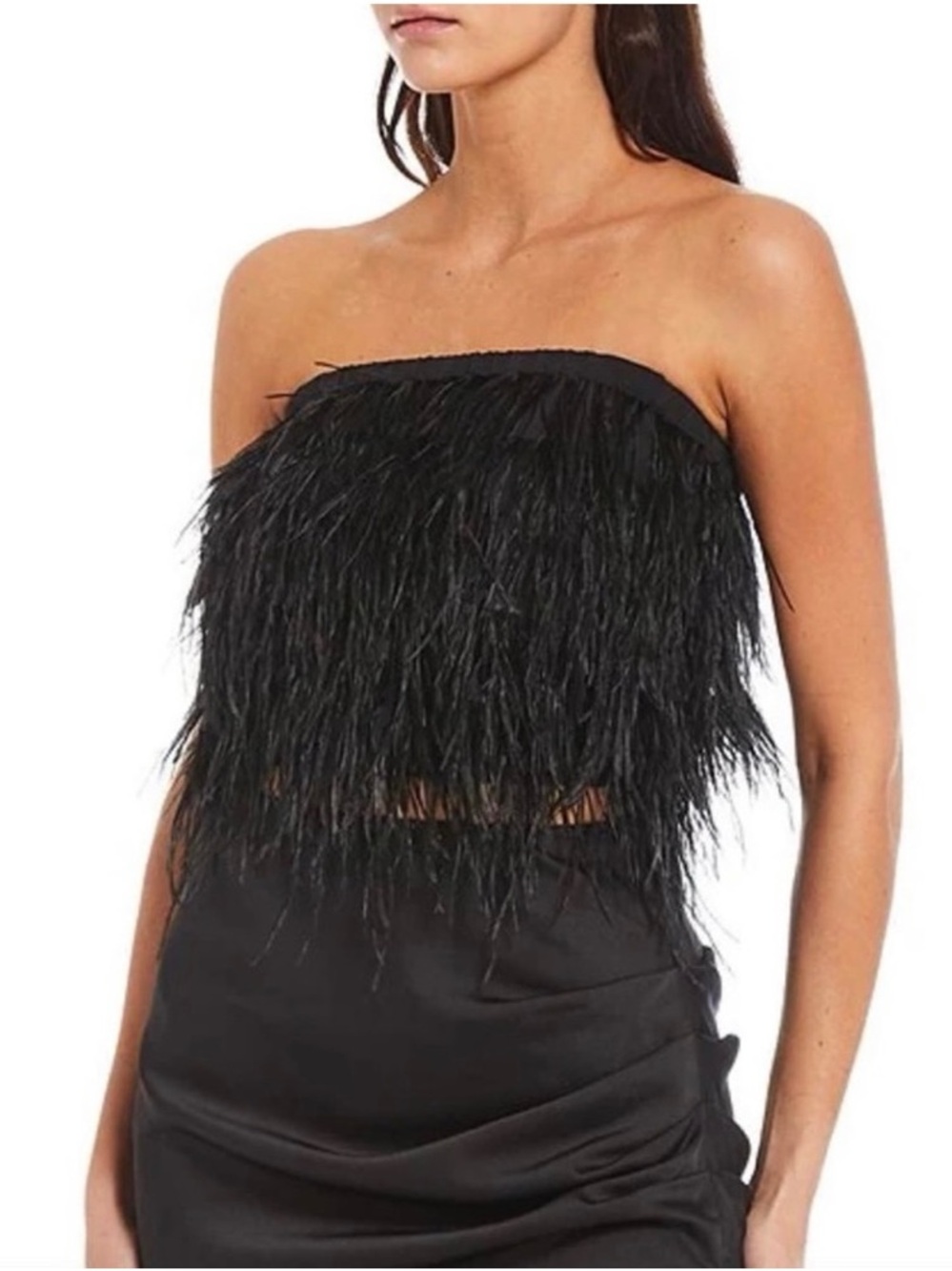 Gianni Bini - Strapless Feather Top in Black